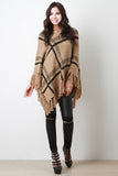 Large Grid V-Neck Poncho