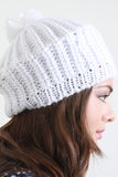 Rib Knit Pom Pom Beanie