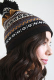 Multicolor Fair Isle Pom Pom Beanie