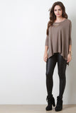 Slit Dolman Sleeves High Low Top