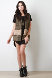 Two Tone Open Front Sleeveless Faux Fur Vest