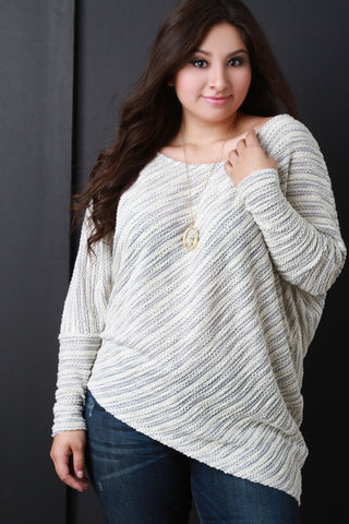 Slanted Semi-Sheer Crochet Sweater Top