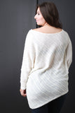 Slanted Semi-Sheer Crochet Sweater Top