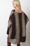 Ombre Stripes Mixed Knit High-Low Sweater