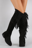 Wild Diva Lounge Western Fringe Flat Boot