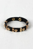 Studded Sections Vegan Leather Bracelet