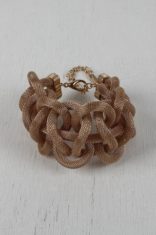 Square Knots Woven Tube Chain Bracelet