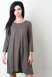 Distress Jersey Knit Tunic Dress