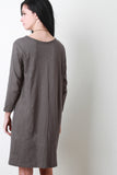 Distress Jersey Knit Tunic Dress