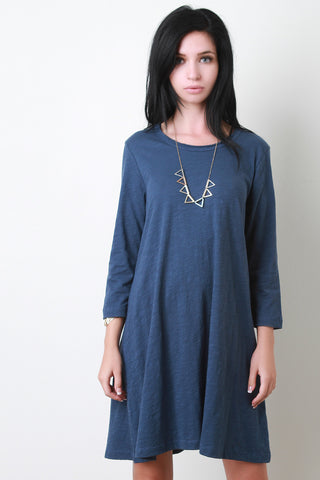 Distress Jersey Knit Tunic Dress