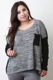 Tiger Back Marled Knit Sweater Top