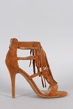 Anne Michelle Falling Fringe Open Toe Heel