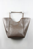 Wrapped Chain Pebbled Leather Tote Bag