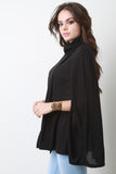 Soft Knit Turtleneck Wrap Cape