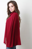 Soft Knit Turtleneck Wrap Cape