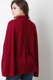 Soft Knit Turtleneck Wrap Cape