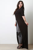 Half Sleeve Front Slit Maxi Top