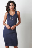 Suede Sleeveless Bodycon Midi Dress