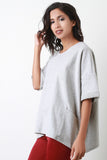 Boxy Fleece Short Sleeve Sweater Top