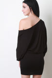 Jersey Knit Dolman Sleeve Mini Dress