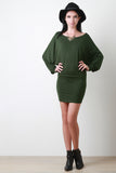 Jersey Knit Dolman Sleeve Mini Dress