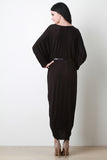 V-Neck Dolman Sleeve Maxi Dress