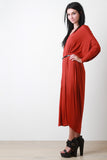 V-Neck Dolman Sleeve Maxi Dress