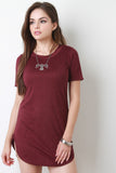 Faux Suede T-Shirt Mini Dress