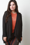 Hoodie Ribbed Knit Cardigan Sweater