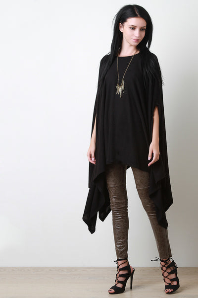 Handkerchief Knit Poncho Maxi Top