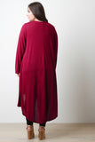 Longline Drape Open Front Cardigan