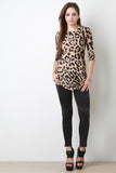 Leopard Print Quarter Sleeve Top