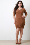 Microfiber Vegan Suede Bodycon Dress