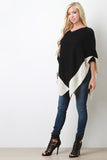 Two-Tone Thick Knit Poncho