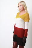 Multi-Tone Semi-Sheer Loose Knit Top