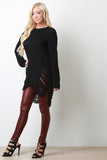 Shredded Loose Knit Long Sleeve Sweater