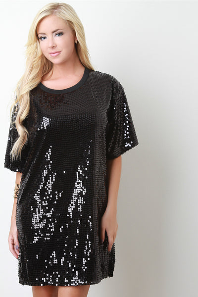 Sequin T-Shirt Dress