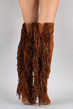 Rear Fringe Over-the-Knee Stiletto Boots