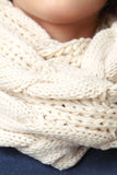 Wide Cable Knit Infinity Scarf