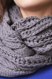 Wide Cable Knit Infinity Scarf