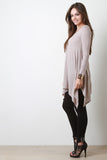 V-Neck Handkerchief Hem Long Sleeve Top