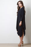 Dolman Sleeve Handkerchief Midi Dress