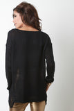 Side Frayed Knitted Sweater Top