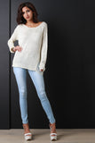 Side Frayed Knitted Sweater Top