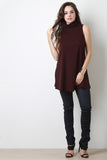 Sleeveless Turtleneck A-Line Top