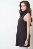 Sleeveless Turtleneck A-Line Top