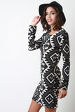 Knitted Diamond Tribal Sweater Dress