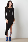 Asymmetrical Jersey Knit Long Sleeve Dress