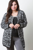 Animal Stripe Fuzzy Cardigan