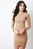 Suede Long Sleeves Bodycon Mini Dress